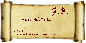 Frigyes Márta névjegykártya